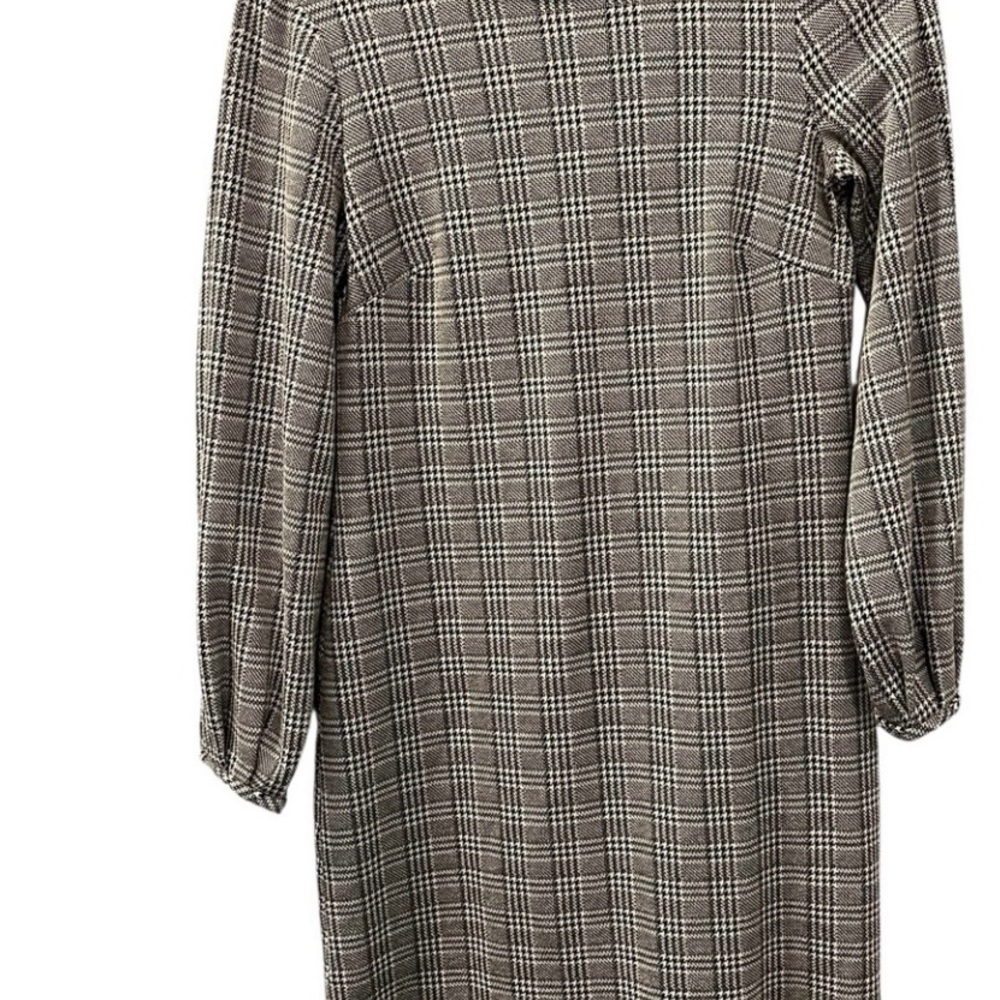 Chaps Black and White Plaid Midi Dress Size 4 Business Casual